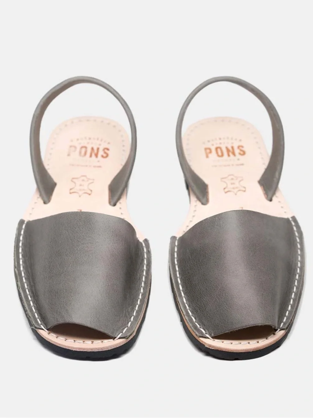 PONS Avarcas Classic Style Women’s Gray Leather Sandals Size 8-9 NWOT Menorcan